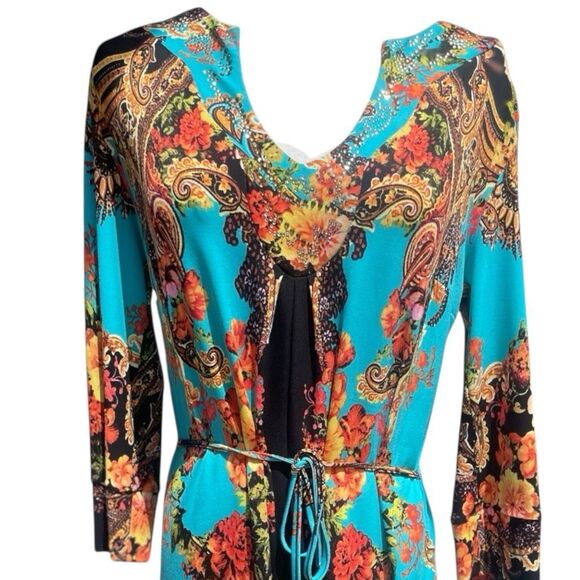 Joseph Ribkoff Bold Abstract Design Midi Dress Size 8 - Picture 2 of 6